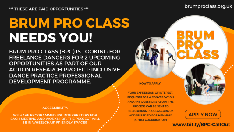Call out: Brum Pro Class needs you!  